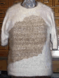 Angora Wool splash jerseys knitted in free form